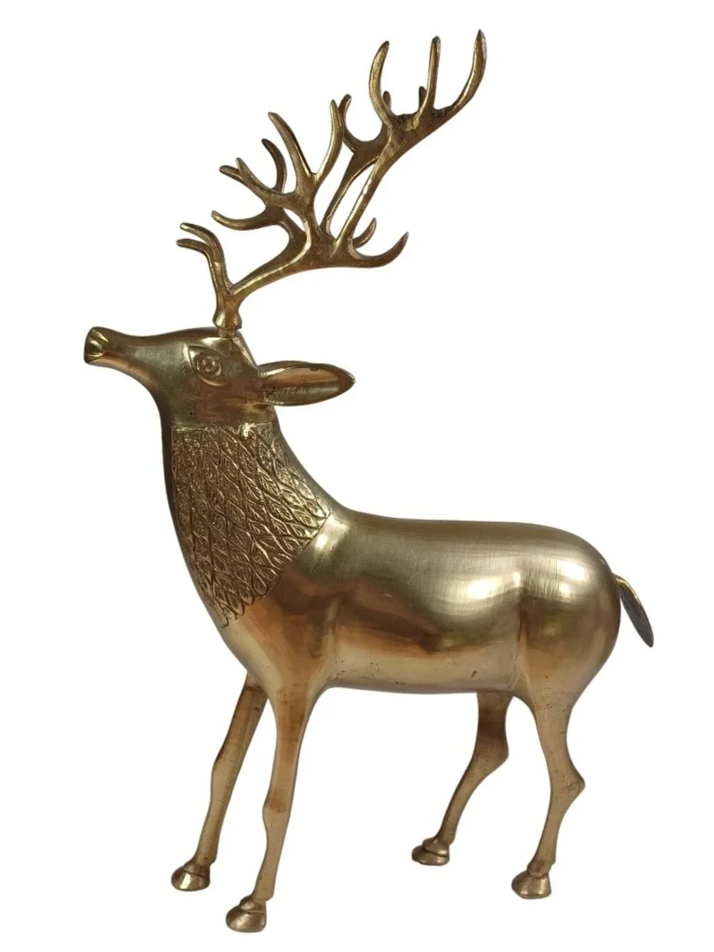 Vintage Mid Century Brass Reindeer Deer Sculpture Figurine Hollywood Regency 15.